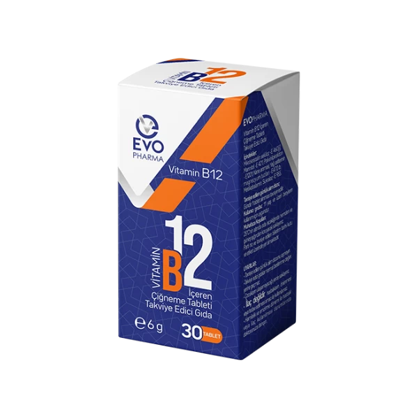 EVOPHARMA Vitamin B12 İçeren Çiğneme Tableti Takviye Edici Gıda